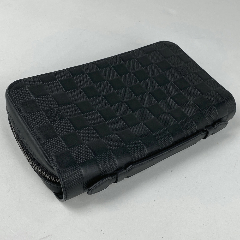 Louis Vuitton Damier Onyx Black Zippy Round Long Zipper Infini Wallet